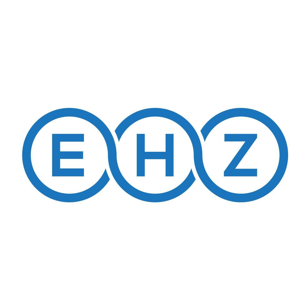 EHZ letter logo design on black background. EHZ creative initials letter logo concept. EHZ letter design. vector