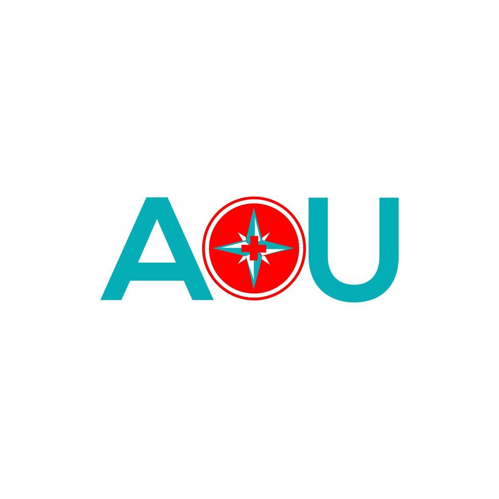 diseño de logotipo de letra aou sobre fondo blanco. concepto de logotipo de letra de iniciales creativas aou. diseño de letras aou. vector