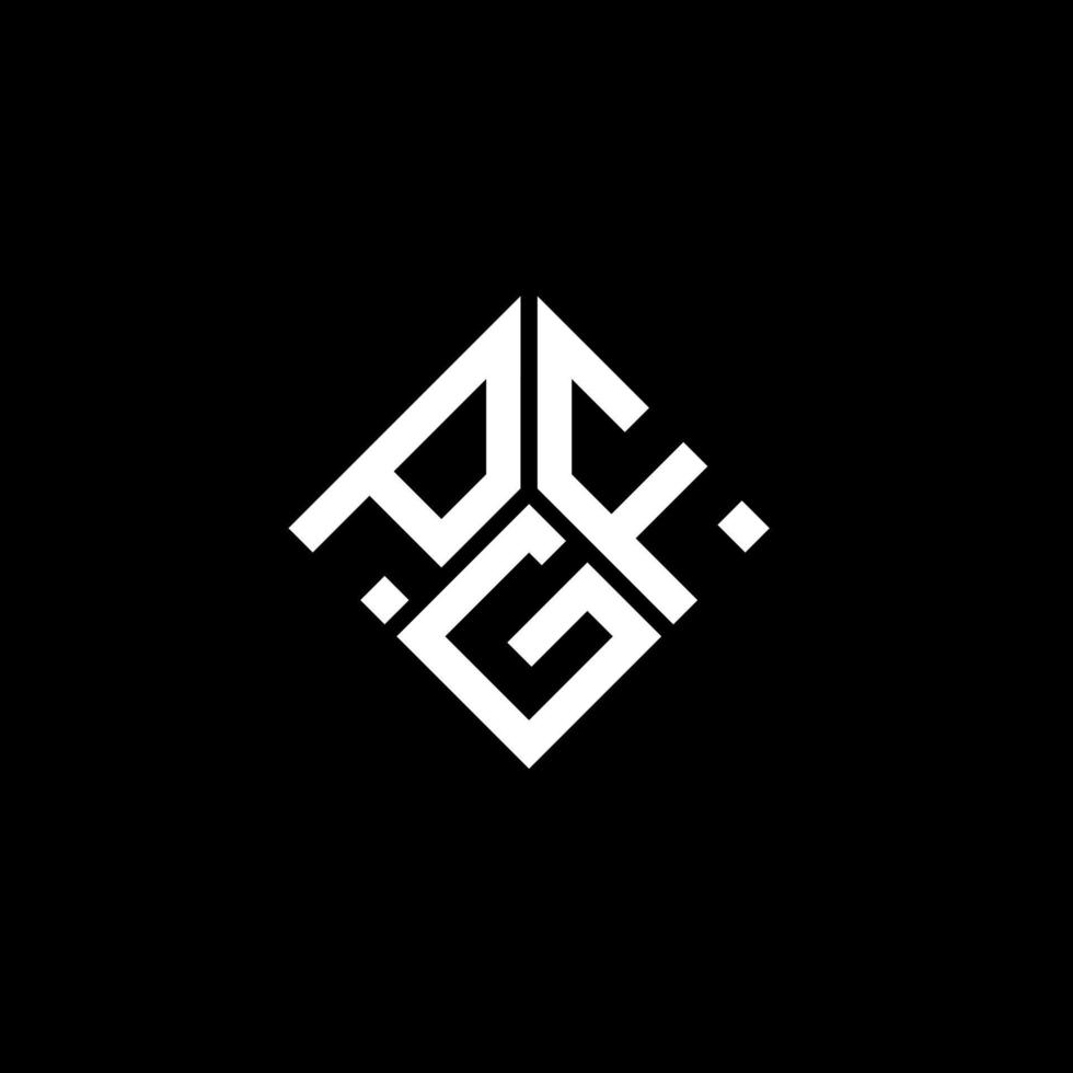diseño de logotipo de letra pgf sobre fondo negro. concepto de logotipo de letra de iniciales creativas pgf. diseño de letras pgf. vector