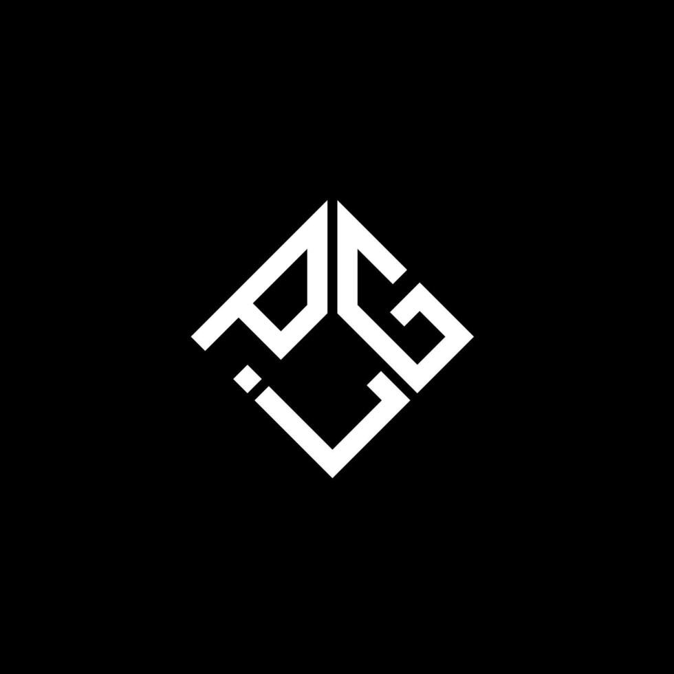 diseño de logotipo de letra plg sobre fondo negro. concepto de logotipo de letra de iniciales creativas plg. diseño de letra plg. vector