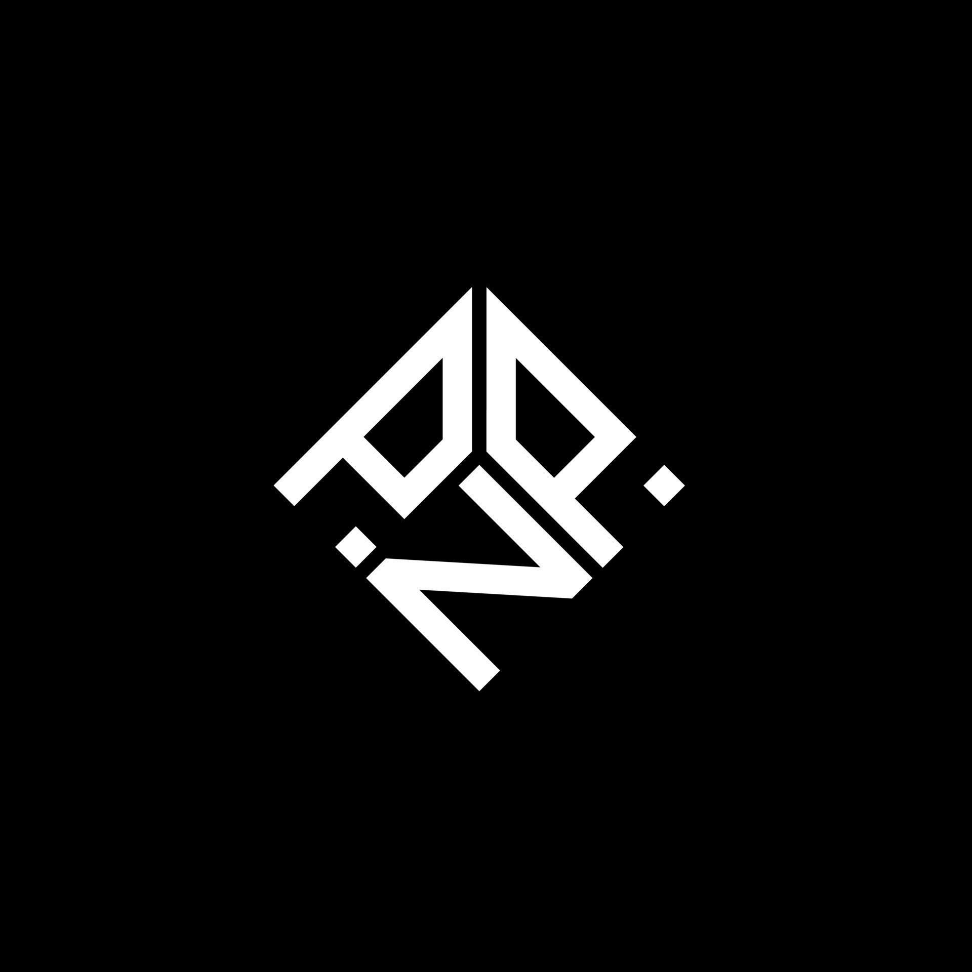 diseño de logotipo de letra pnp sobre fondo negro. concepto de logotipo