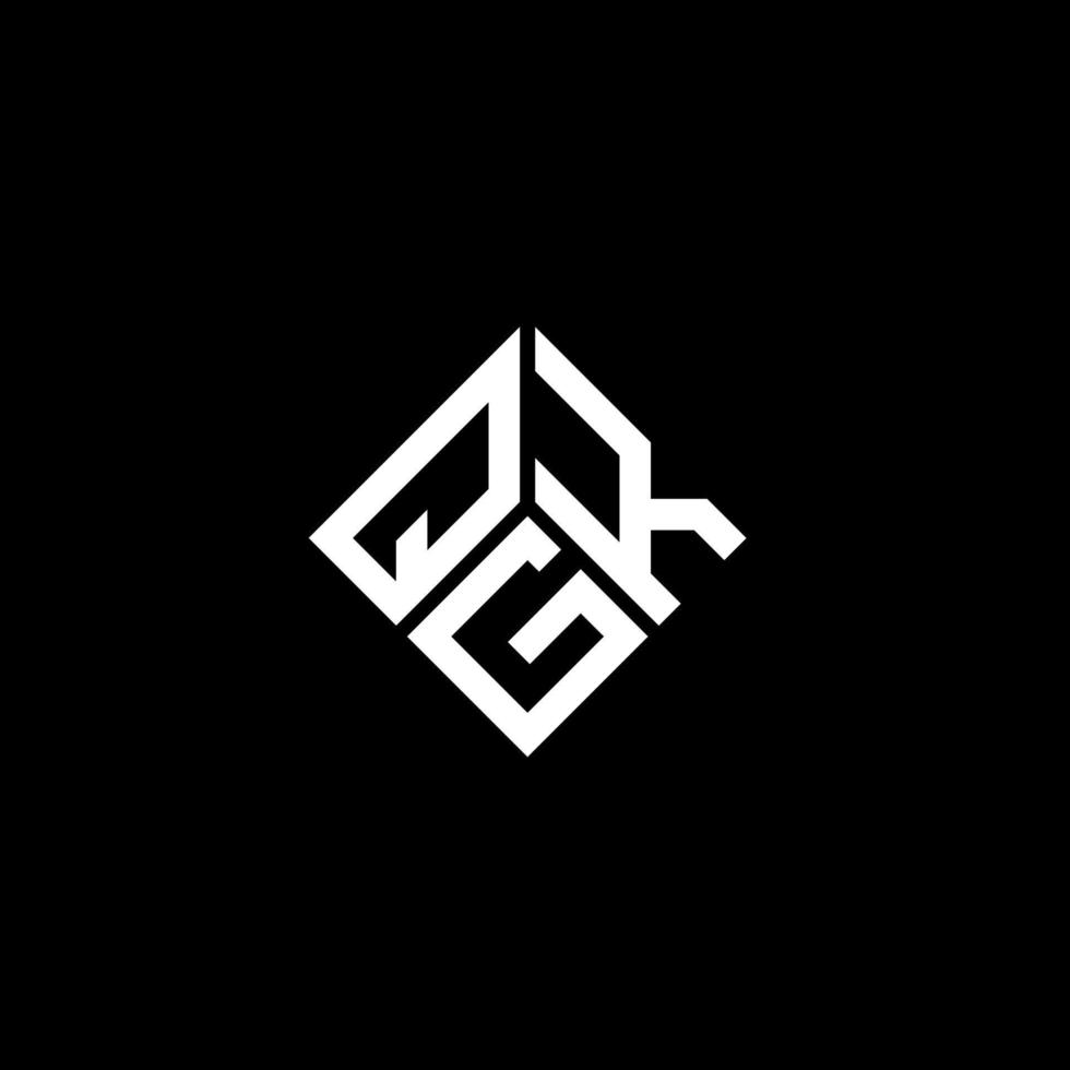 diseño de logotipo de letra qgk sobre fondo negro. concepto de logotipo de letra de iniciales creativas qgk. diseño de letras qgk. vector