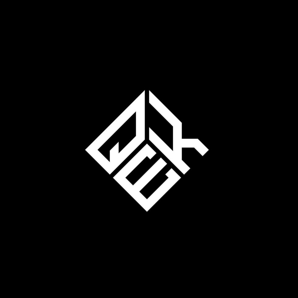 diseño de logotipo de letra qek sobre fondo negro. concepto de logotipo de letra inicial creativa qek. diseño de letras qek. vector