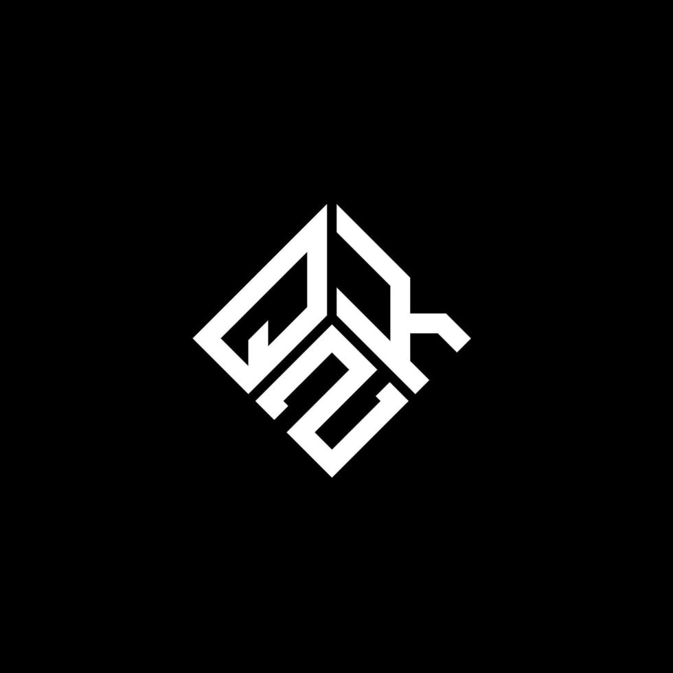 QZK letter logo design on black background. QZK creative initials letter logo concept. QZK letter design. vector