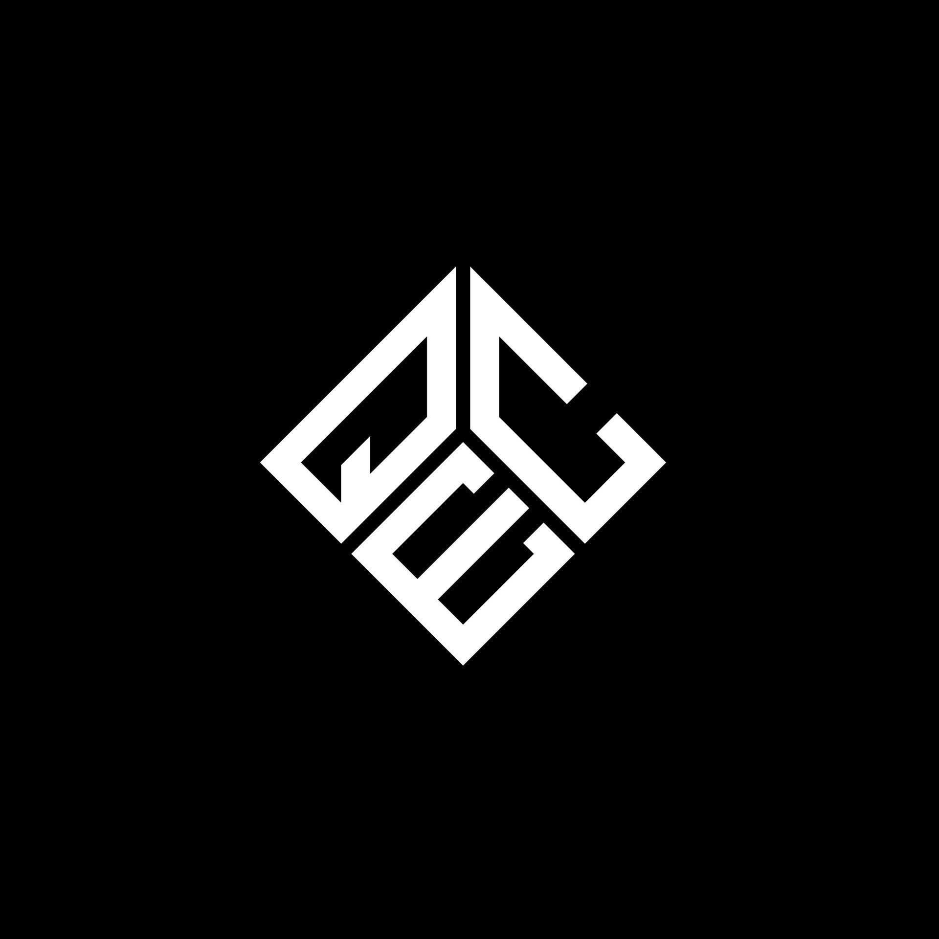 QEC letter logo design on black background. QEC creative initials