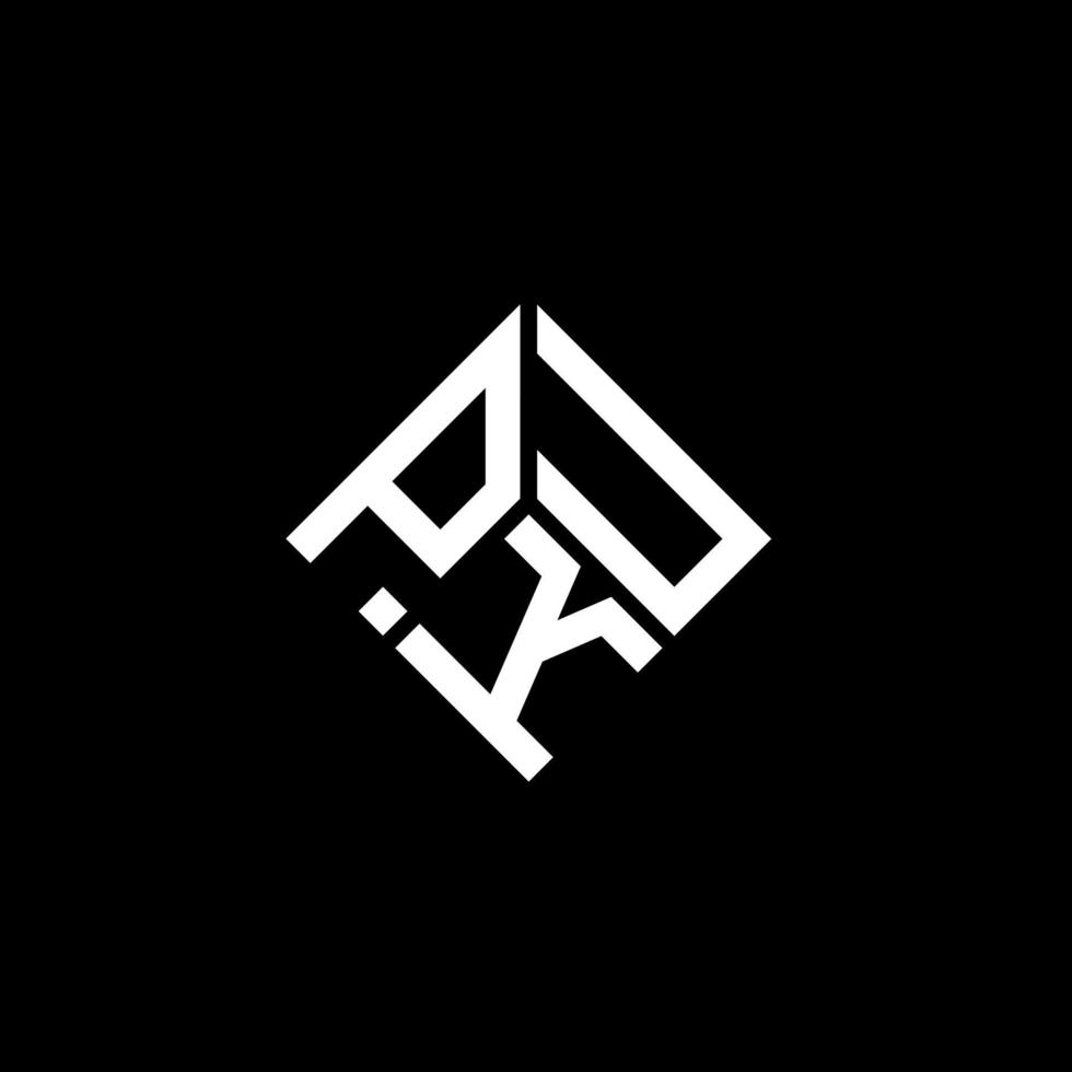 PKU letter logo design on black background. PKU creative initials letter logo concept. PKU letter design. vector