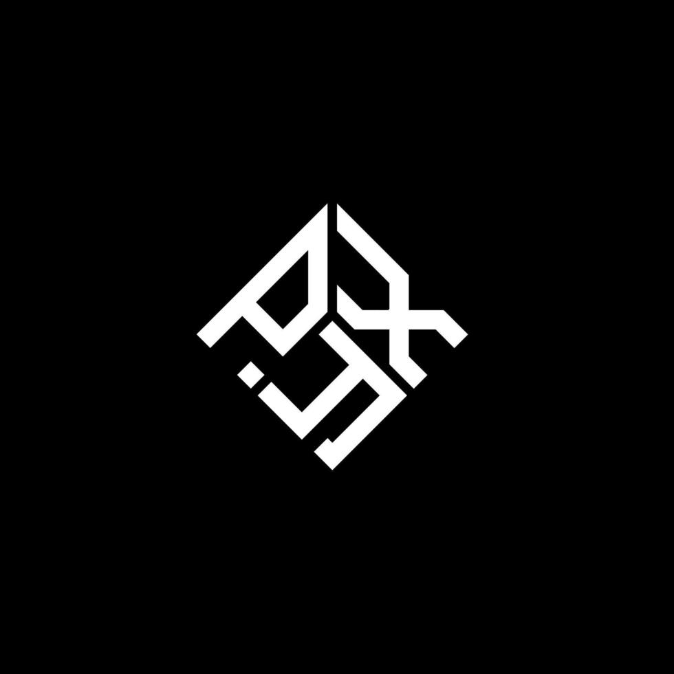 diseño de logotipo de letra pyx sobre fondo negro. concepto de logotipo de letra de iniciales creativas de pyx. diseño de letras de píxide. vector