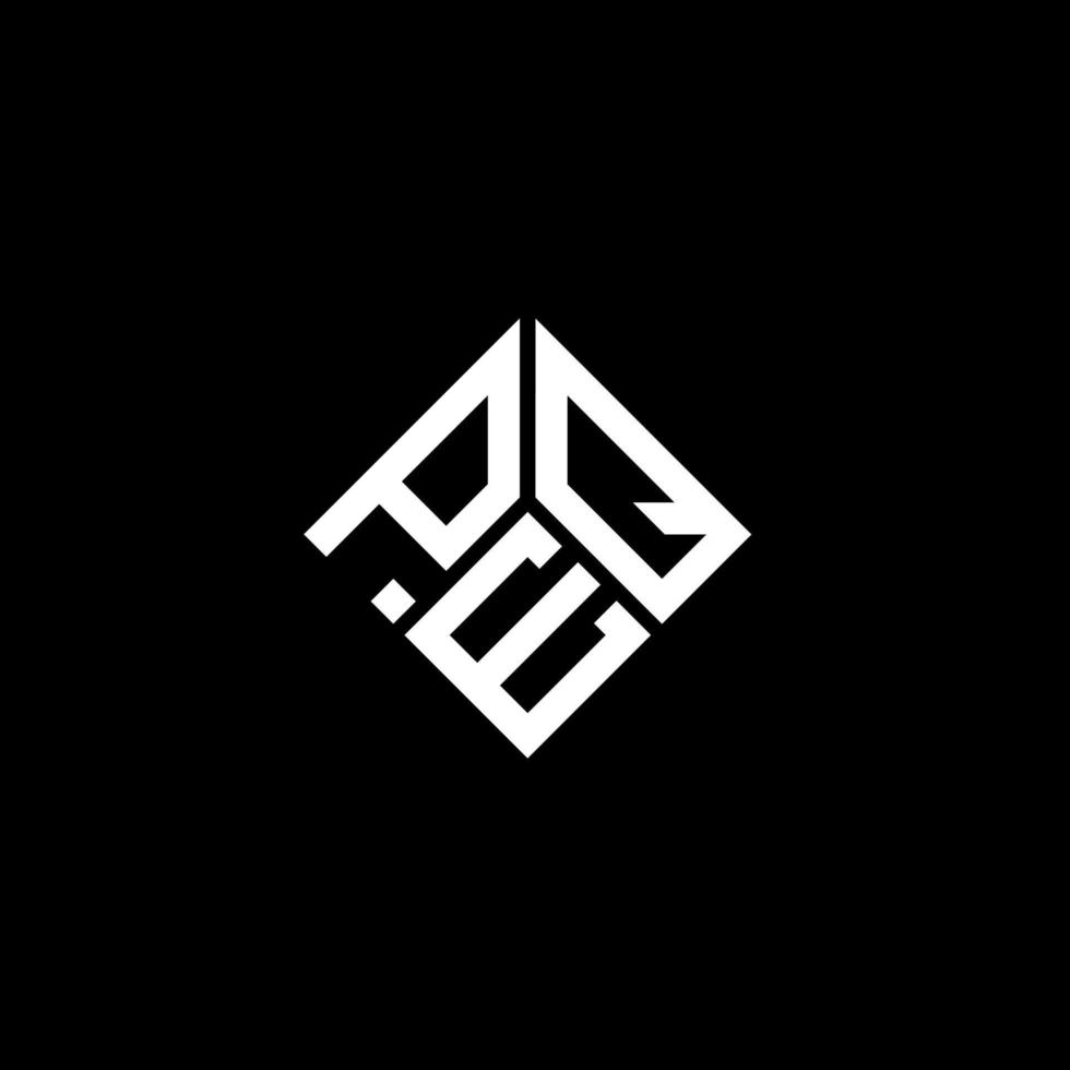 PEQ letter logo design on black background. PEQ creative initials letter logo concept. PEQ letter design. vector