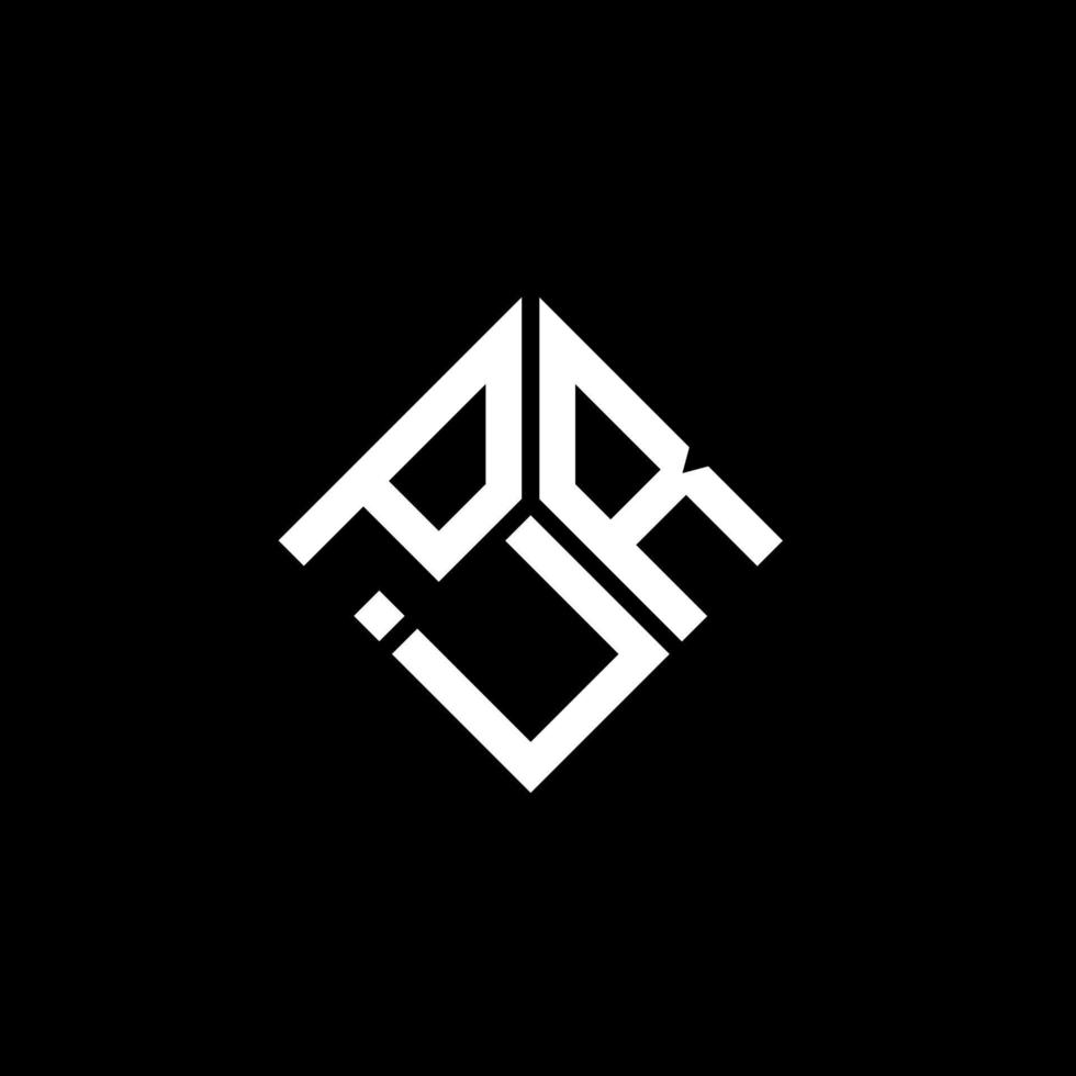 PUR letter logo design on black background. PUR creative initials letter logo concept. PUR letter design. vector