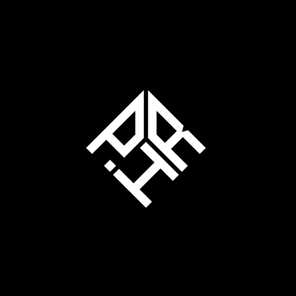 PHR letter logo design on black background. PHR creative initials letter logo concept. PHR letter design. vector