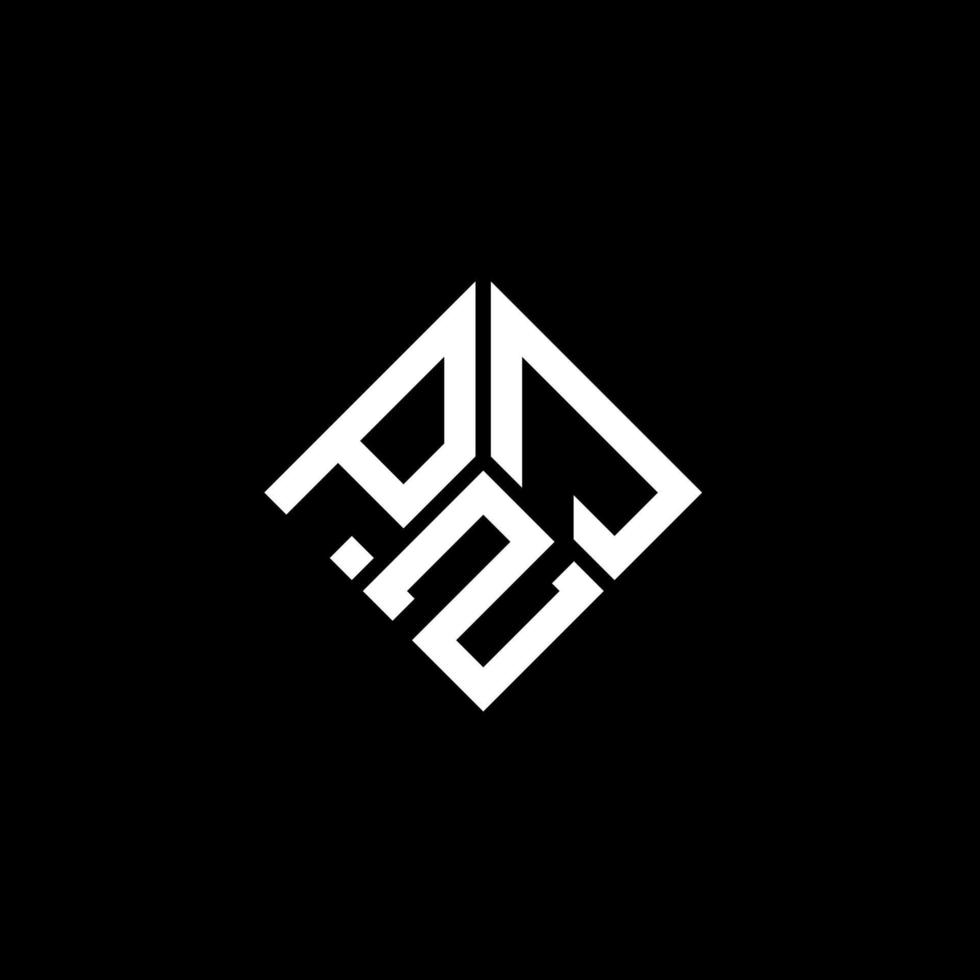 PZJ letter logo design on black background. PZJ creative initials letter logo concept. PZJ letter design. vector