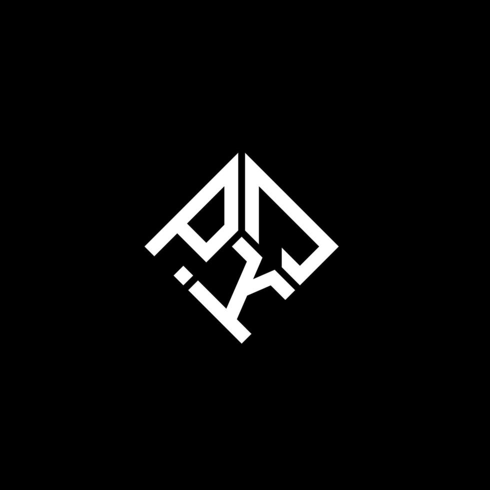 diseño de logotipo de letra pkj sobre fondo negro. concepto de logotipo de letra inicial creativa pkj. diseño de letras pkj. vector