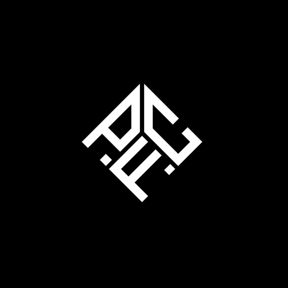 diseño de logotipo de letra pfc sobre fondo negro. concepto de logotipo de letra de iniciales creativas de pfc. diseño de letras pfc. vector