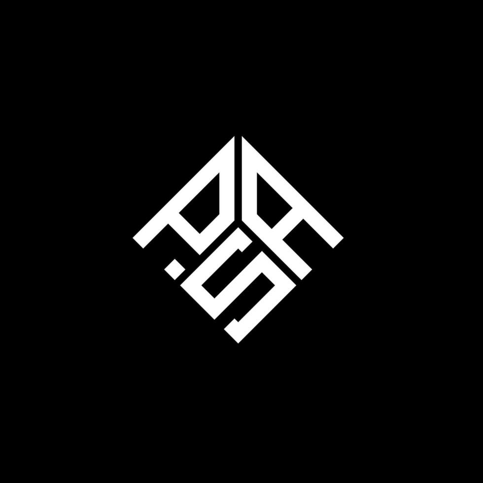 diseño de logotipo de letra psa sobre fondo negro. concepto de logotipo de letra de iniciales creativas de psa. diseño de carta psa. vector