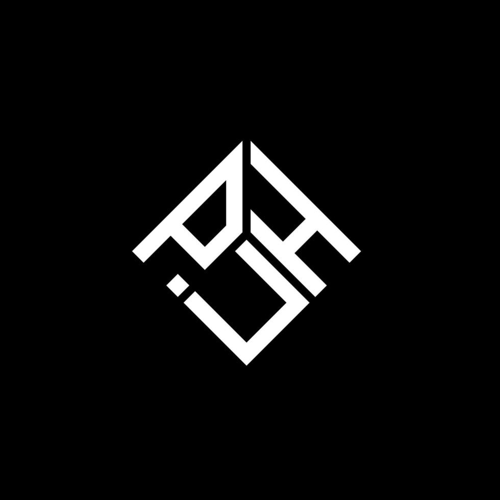 diseño de logotipo de letra puh sobre fondo negro. concepto creativo del logotipo de la letra de las iniciales puh. puh diseño de letras. vector