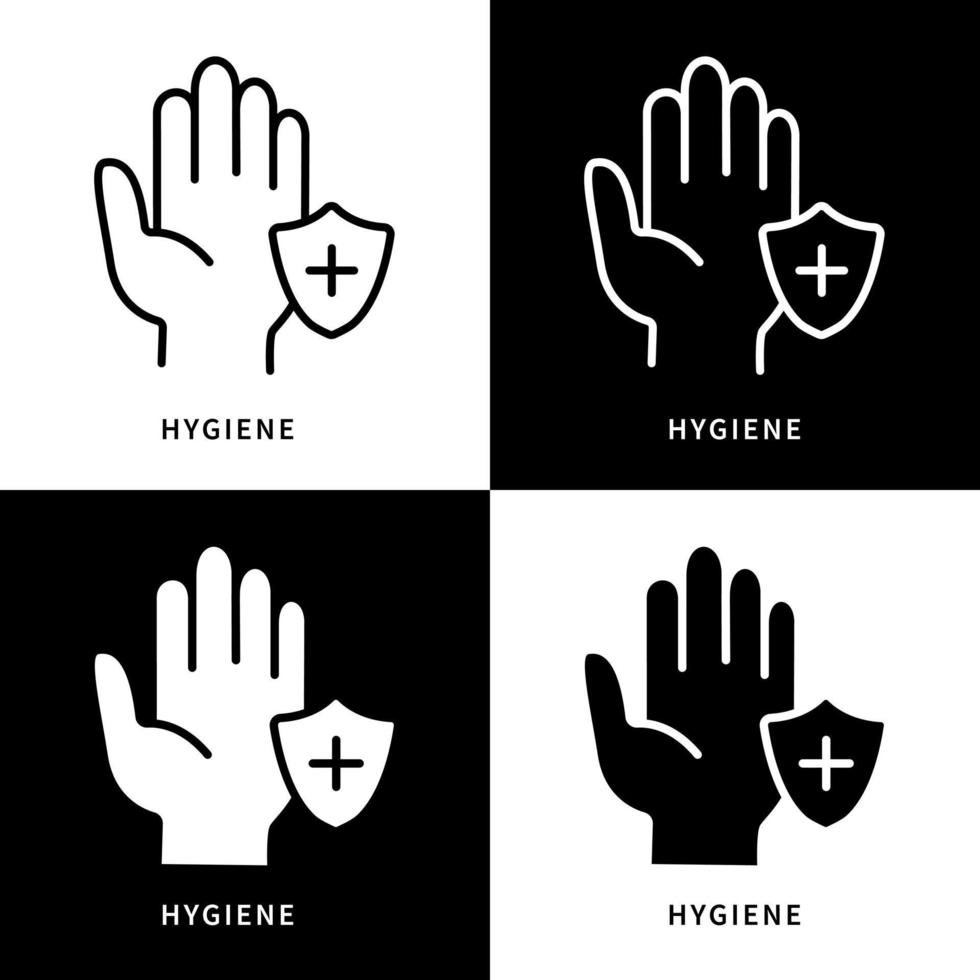 Hygiene Icon Symbol Illustration. Washing Hand Silhouette Logo. Clean Hand Design Vector Icons Set