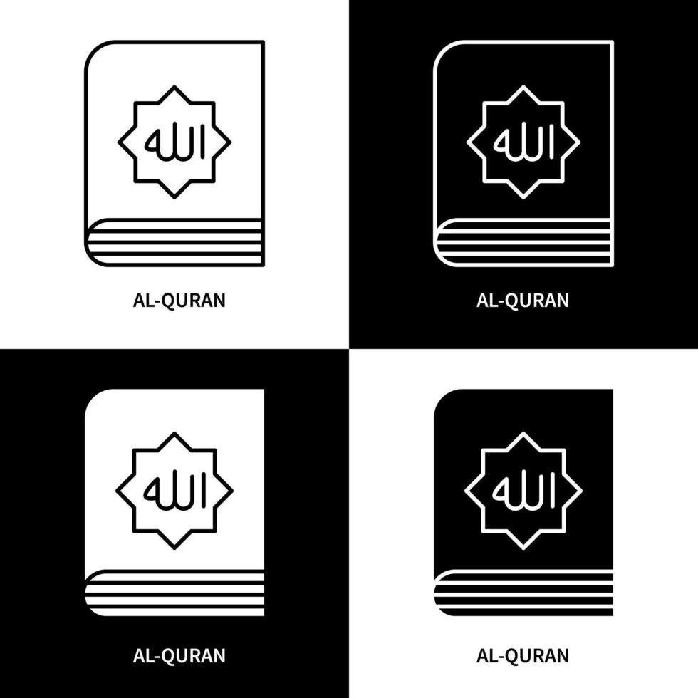 Quran Icon muslim. Religion Islamic Faith Allah Symbol vector