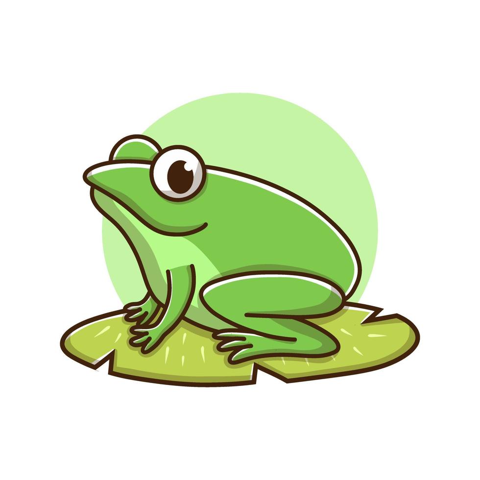 Frog Animal Kids Drawing Cartoon. Froggy Amphibian Mascot Vector Illustration. Zoo and Jungle Icon Cute Character