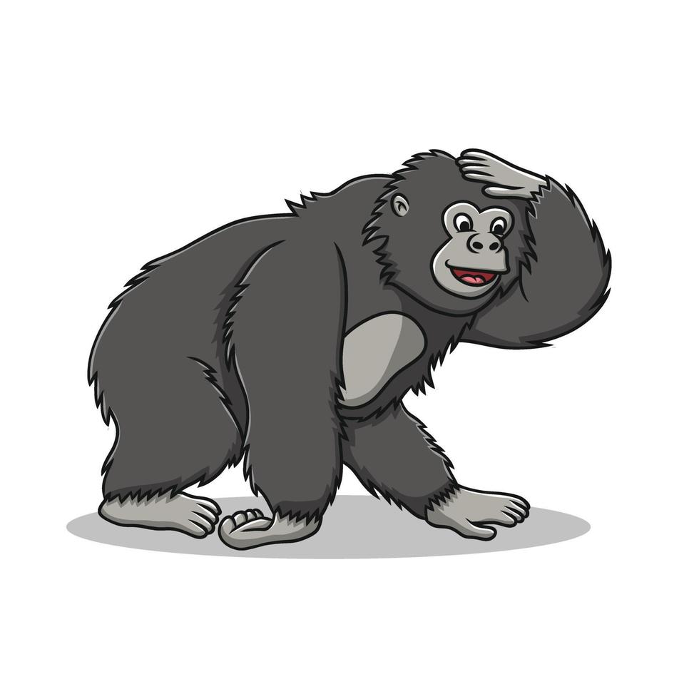 Orangutan Animal Icon Cartoon. Chimpanzee and Monkey Mascot Vector Medical Illustration