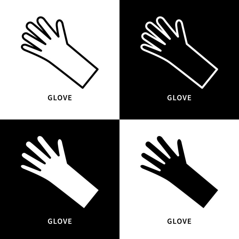 Glove Icon Symbol Illustration. Hand Gesture Logo. Hand Protection Design Vector Icons Set