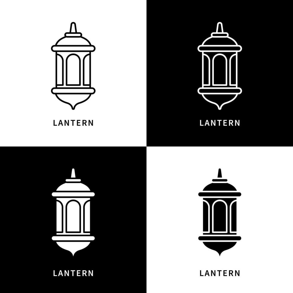 logotipo del icono de la linterna islámica. Ramadán luces de fondo fondo islámico vector símbolo ilustración