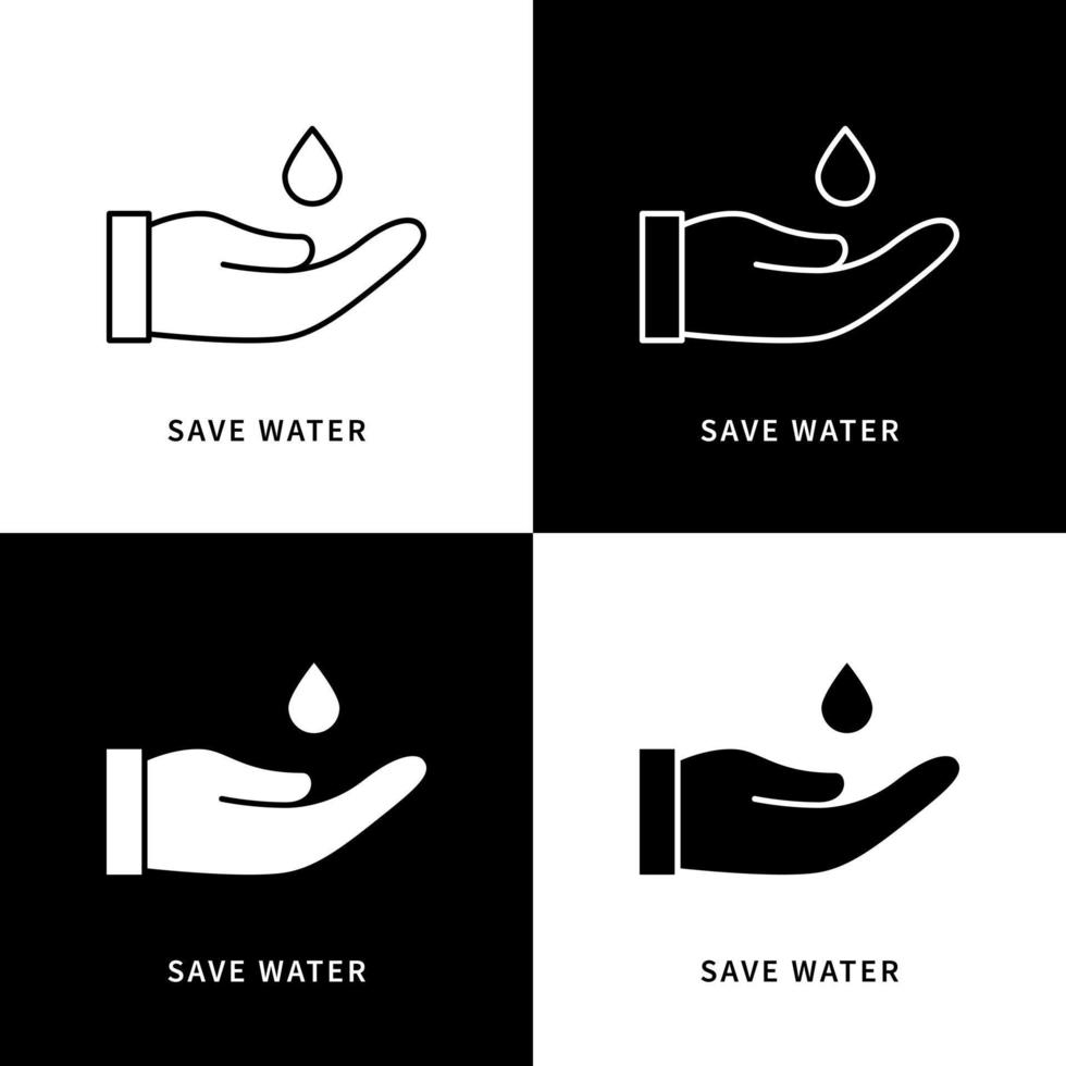 Save Water Hygiene Icon Logo. Washing Hand Gesture Vector Symbol Illustration. Protection virus with cleaning hand