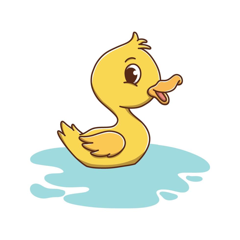 pato animal niños dibujando dibujos animados. ilustración de vector de  mascota de aves acuáticas. lindo personaje de icono de zoológico y selva  9221484 Vector en Vecteezy