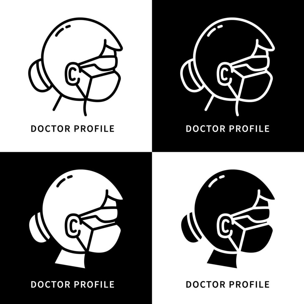 Healthcare Avatar Icon Symbol Illustration. Doctor Profile Logo. Pandemic Infographic Design Vector Icons Set