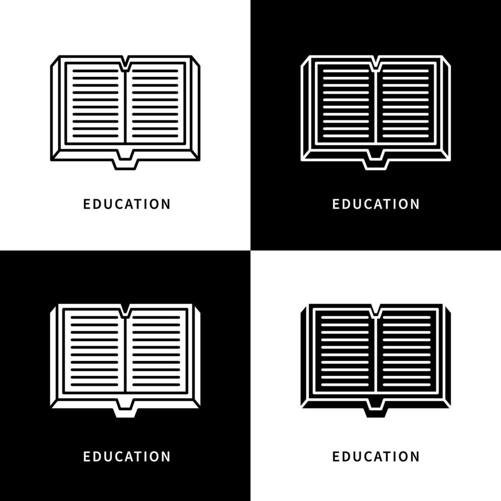 Book is Education Symbol Icon Logo. Read a book get Knowledge Vector Symbol Illustration