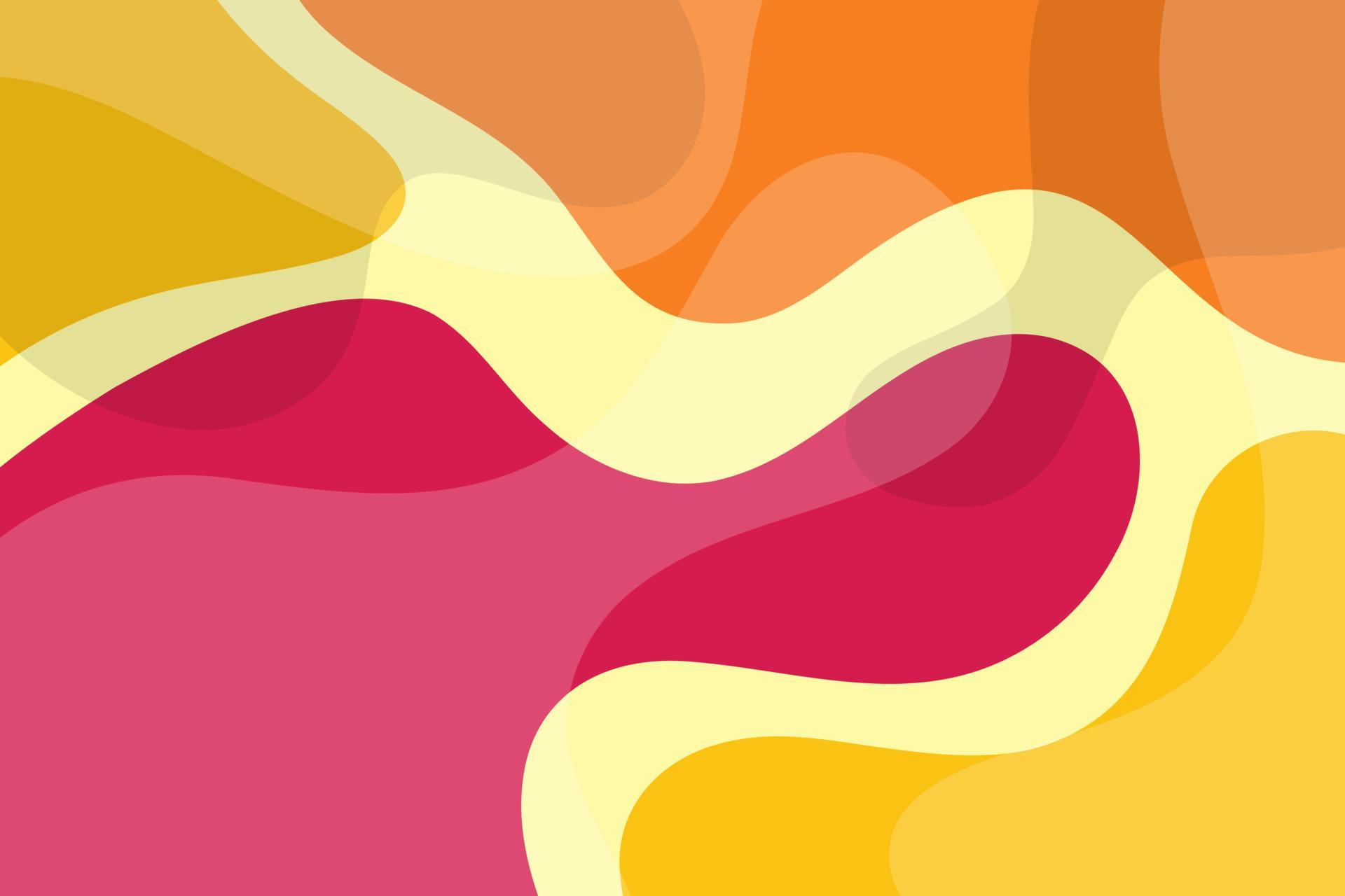 Abstract Background Vector Yellow and Red Colorful. Wave Liquid Pattern