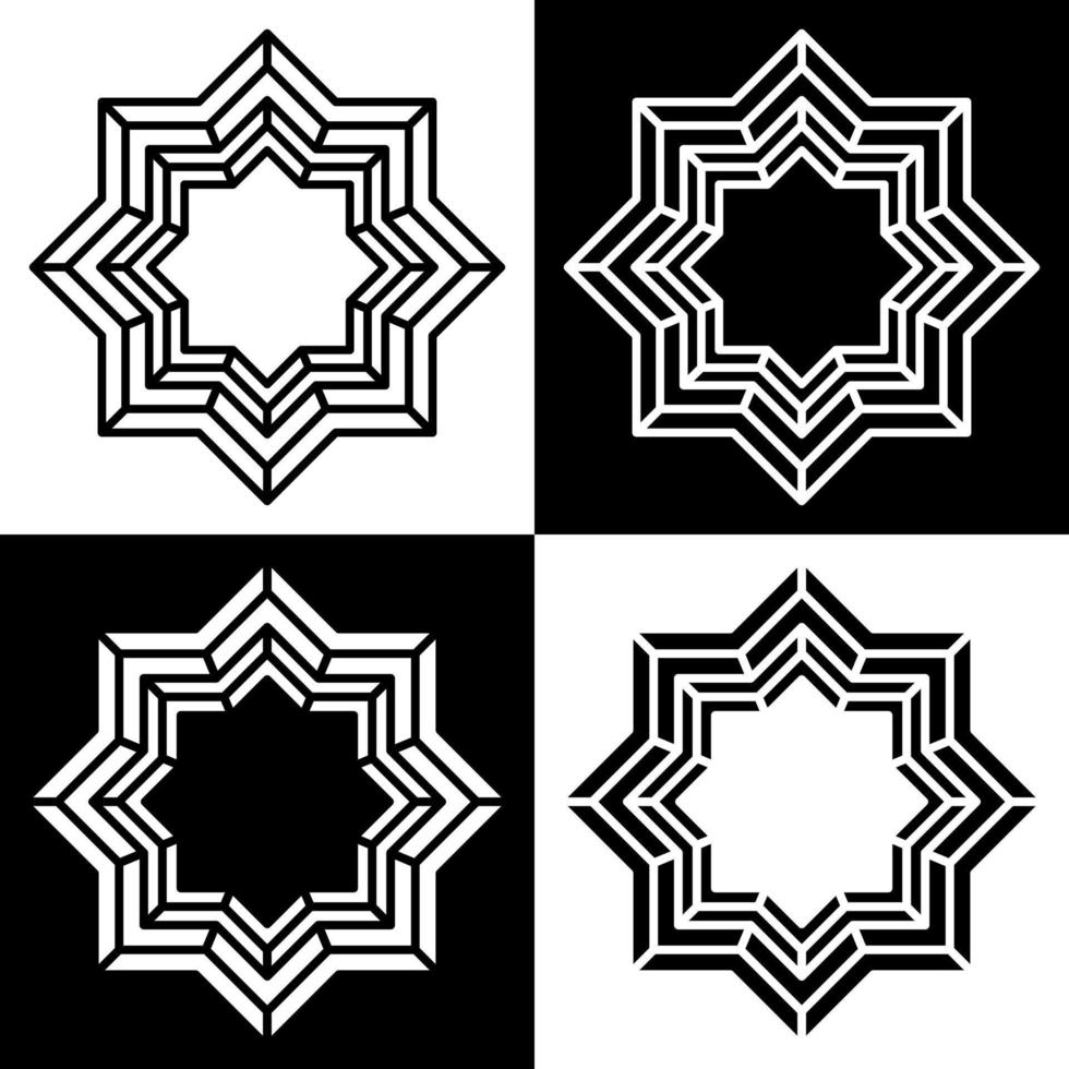 Pattern element Vector Symbol Illustration. Line Decoration Symbol. Islamic Ornament Icon Logo