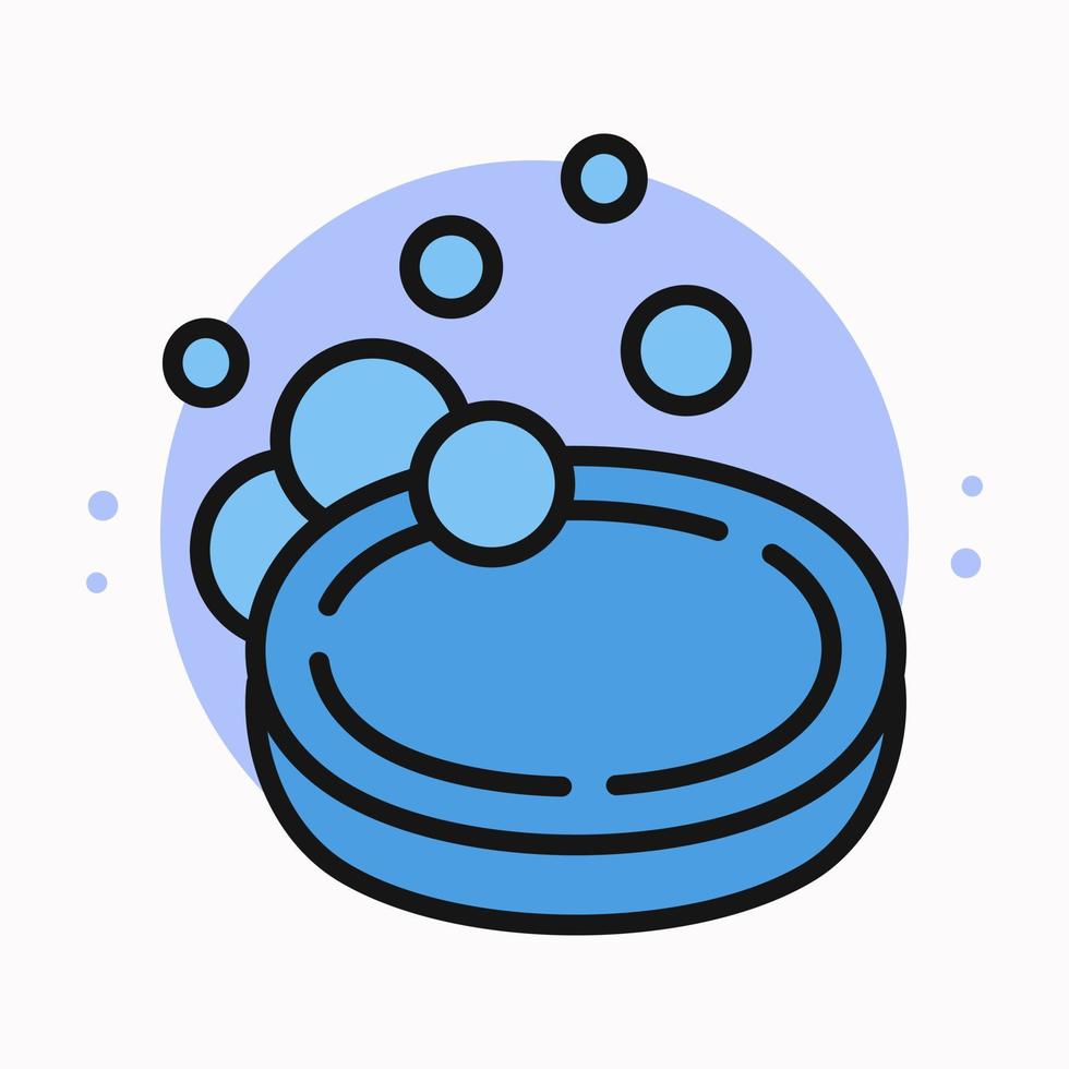 Soap Foam Icon Filled Line. Soapy Bubble Logo Cartoon. Antiseptic Soap Design Vector Symbol Illustration