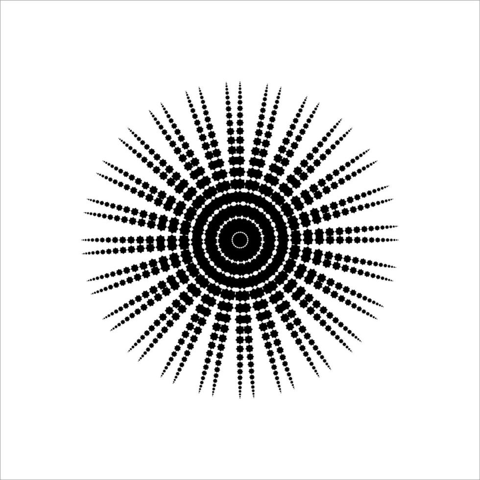 mandala, forma de círculo hecha de forma de estrella de ocho puntas. ilustración vectorial vector