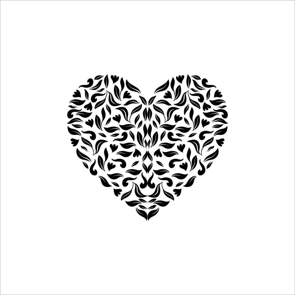 forma de corazón ornamental para invitación de boda o día de san valentín o para decoración, elemento de diseño gráfico o ornamentado. ilustración vectorial vector