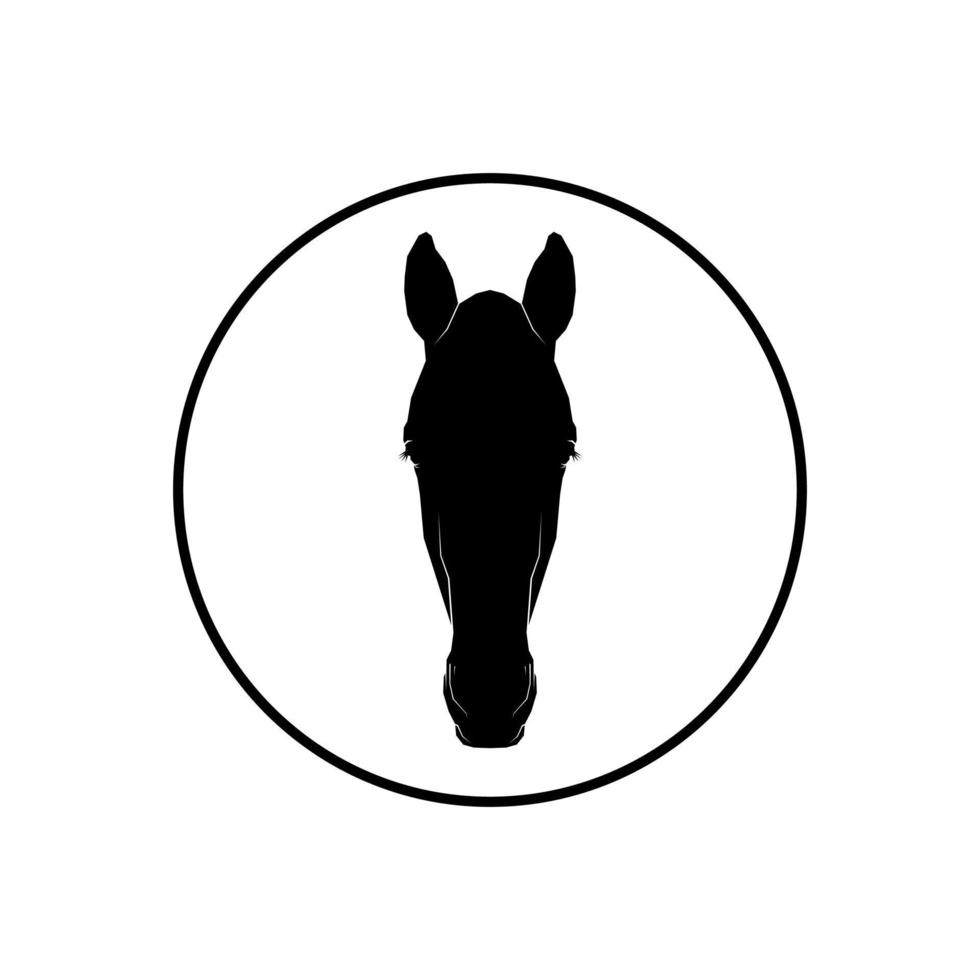 Horse Head Silhouette for Logo, Icon-Symbol, Pictogram or Graphic Design Element. Vector Illustration