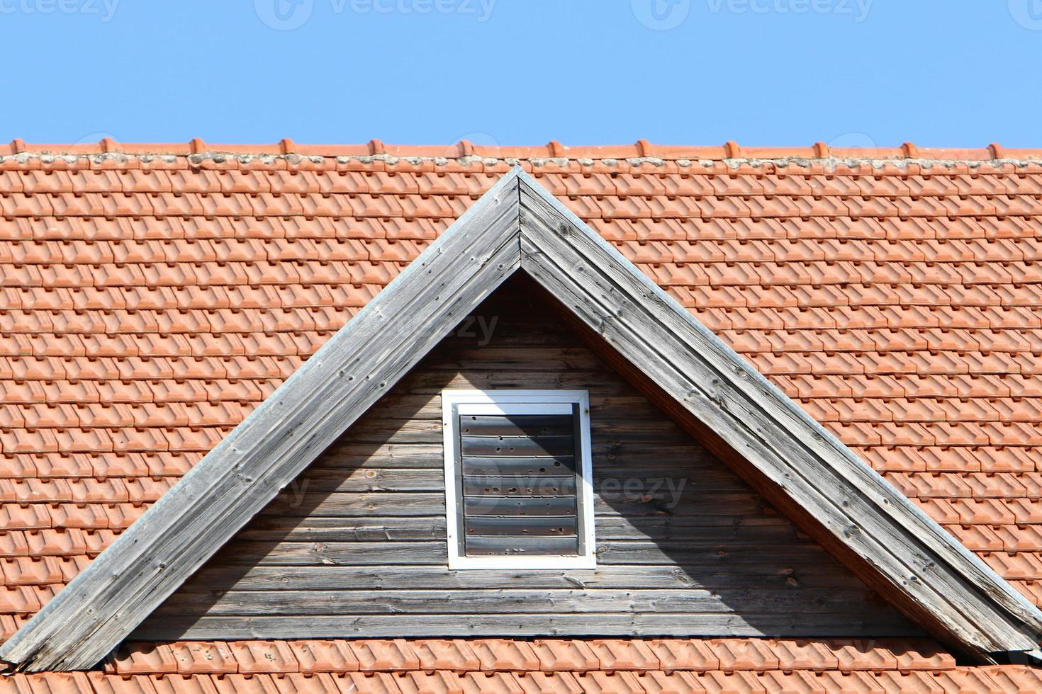 Red tiled roof on a residential building in Israel photo