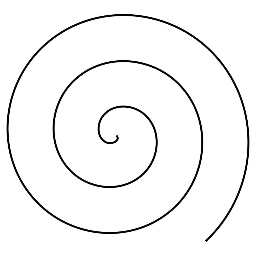 forma geométrica de línea espiral simple negra vector