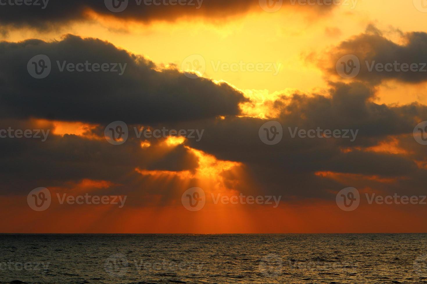 Sunset on the mediterranean sea photo