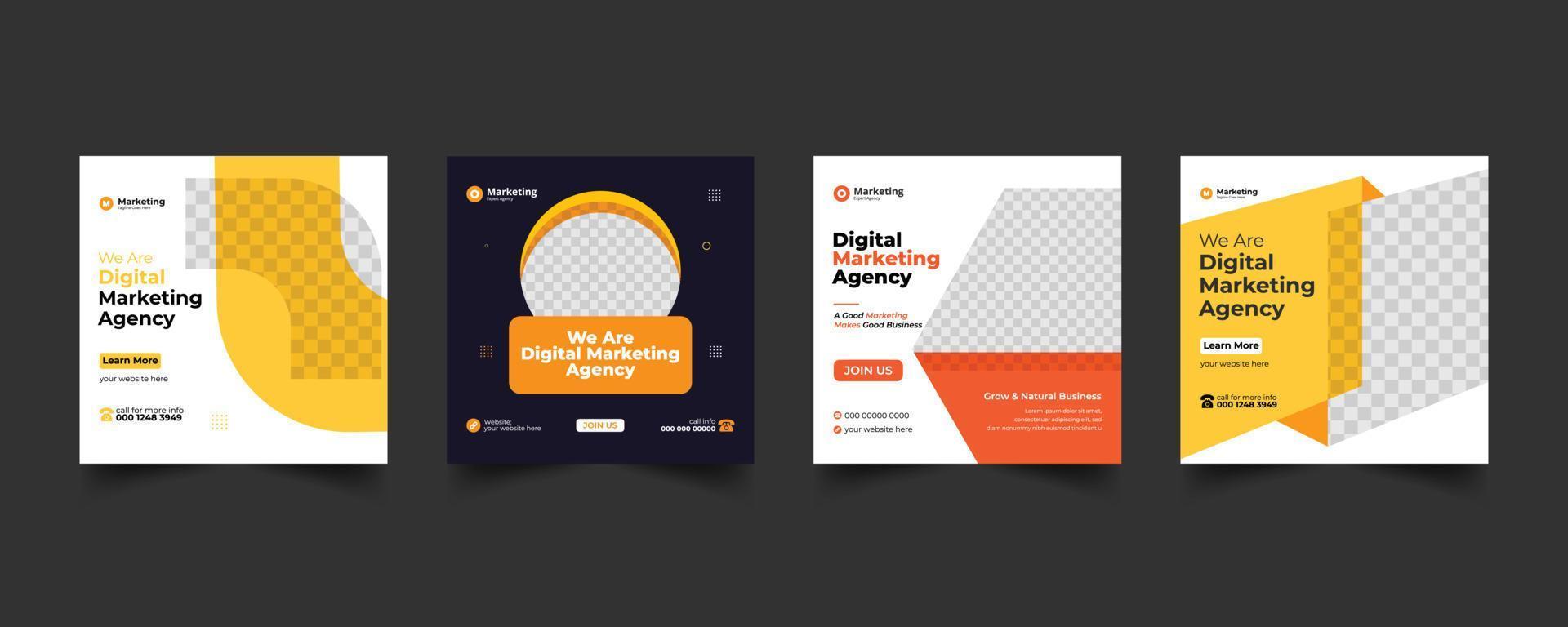 digital business marketing social media post template vector