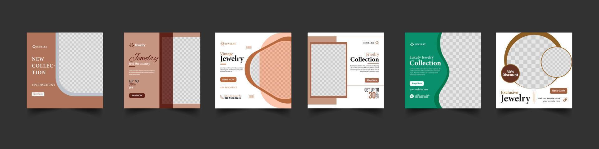 jewelry social media post template vector
