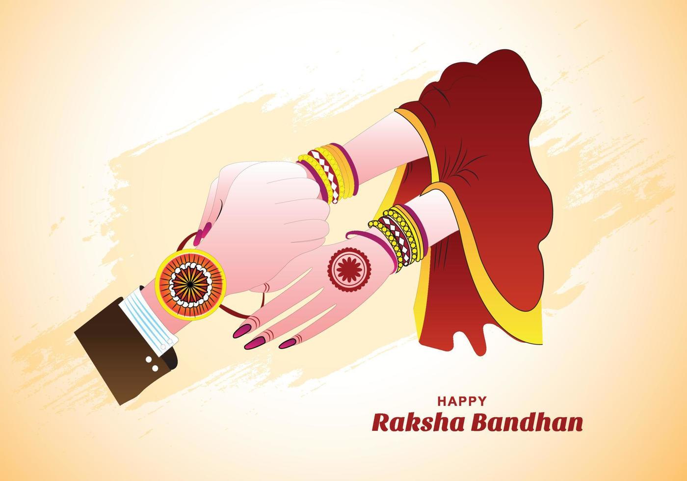 Beautiful raksha bandhan celebration card design vector