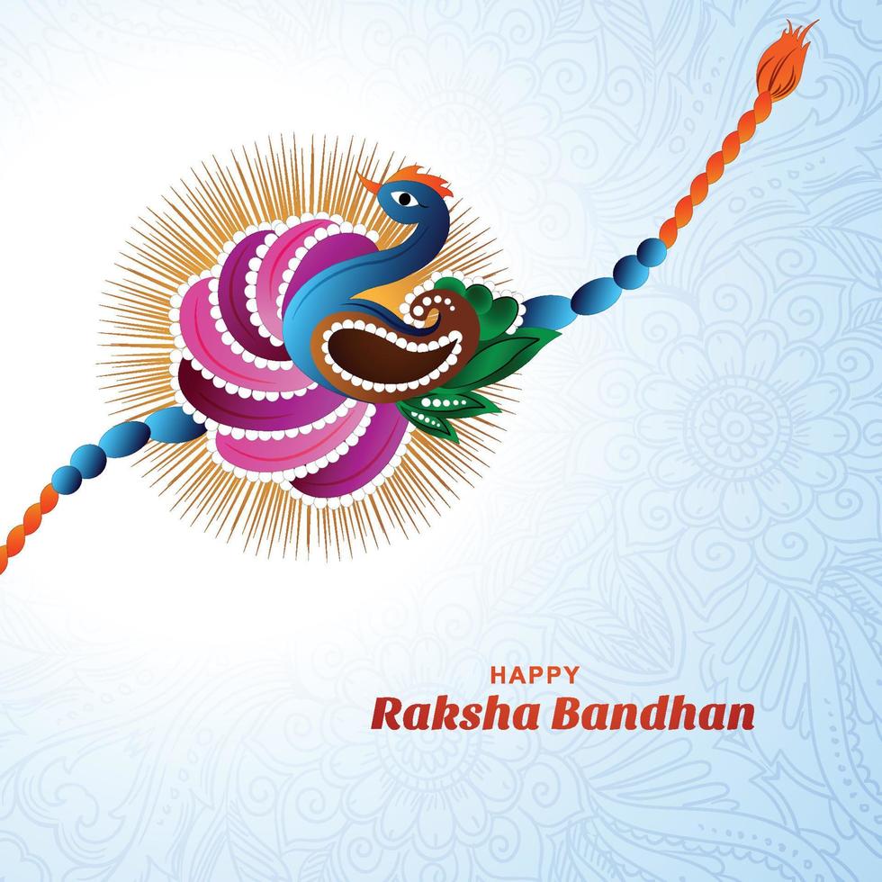 Indian festival of raksha bandhan celebration card background vector