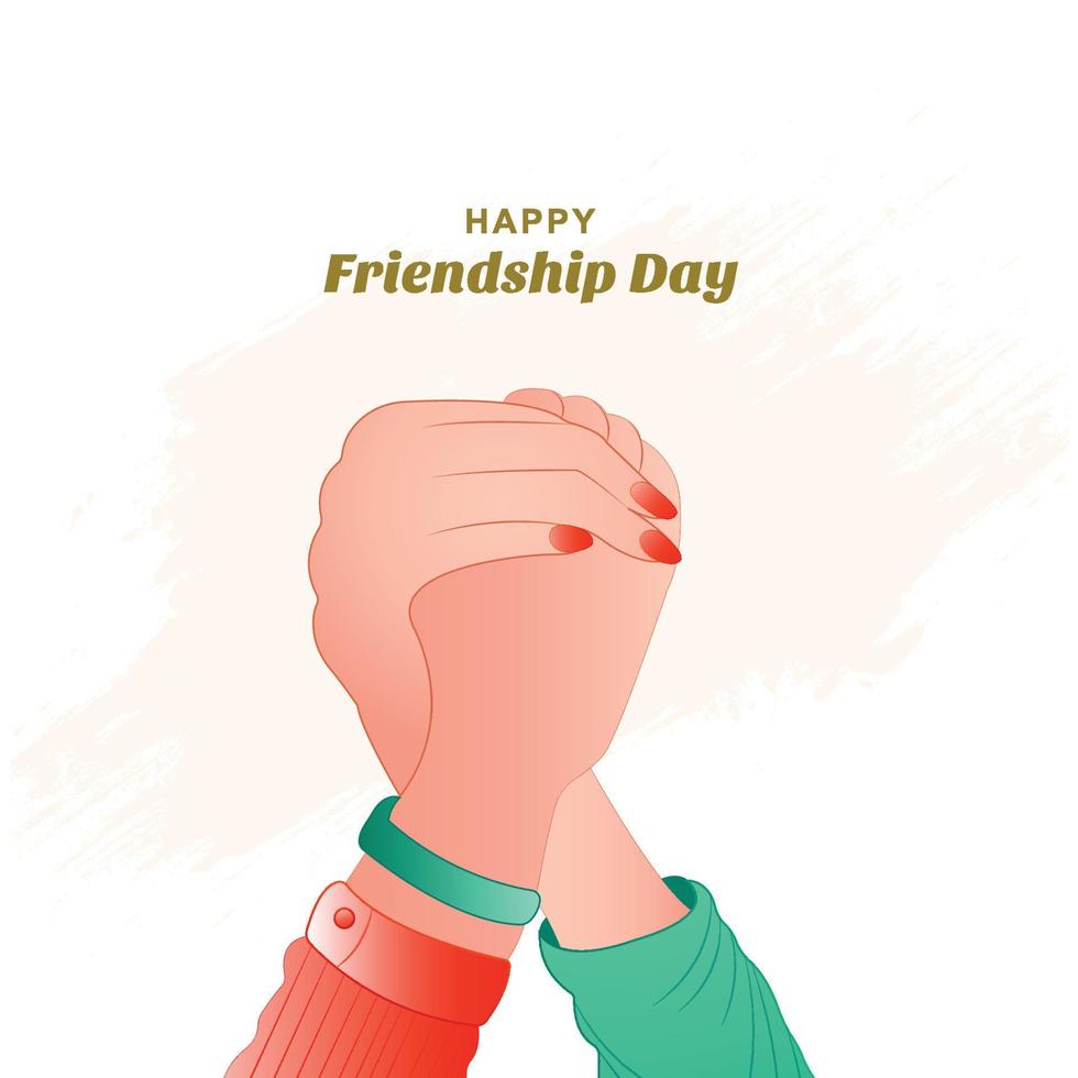 Beautiful card for friendship day with holding promise hand design vector