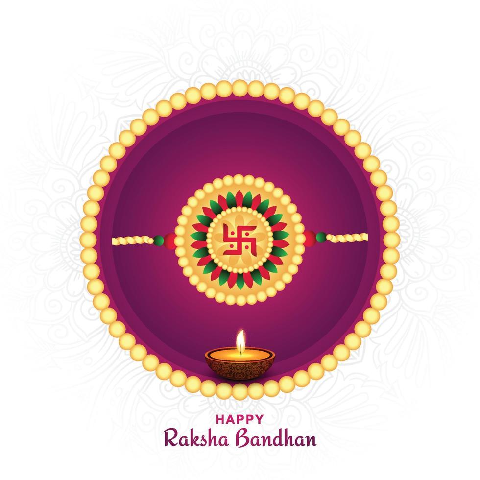 Indian festival of happy raksha bandhan celebration card design vector