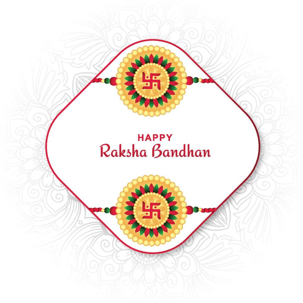 Greeting card design with raksha bandhan celebration background vector