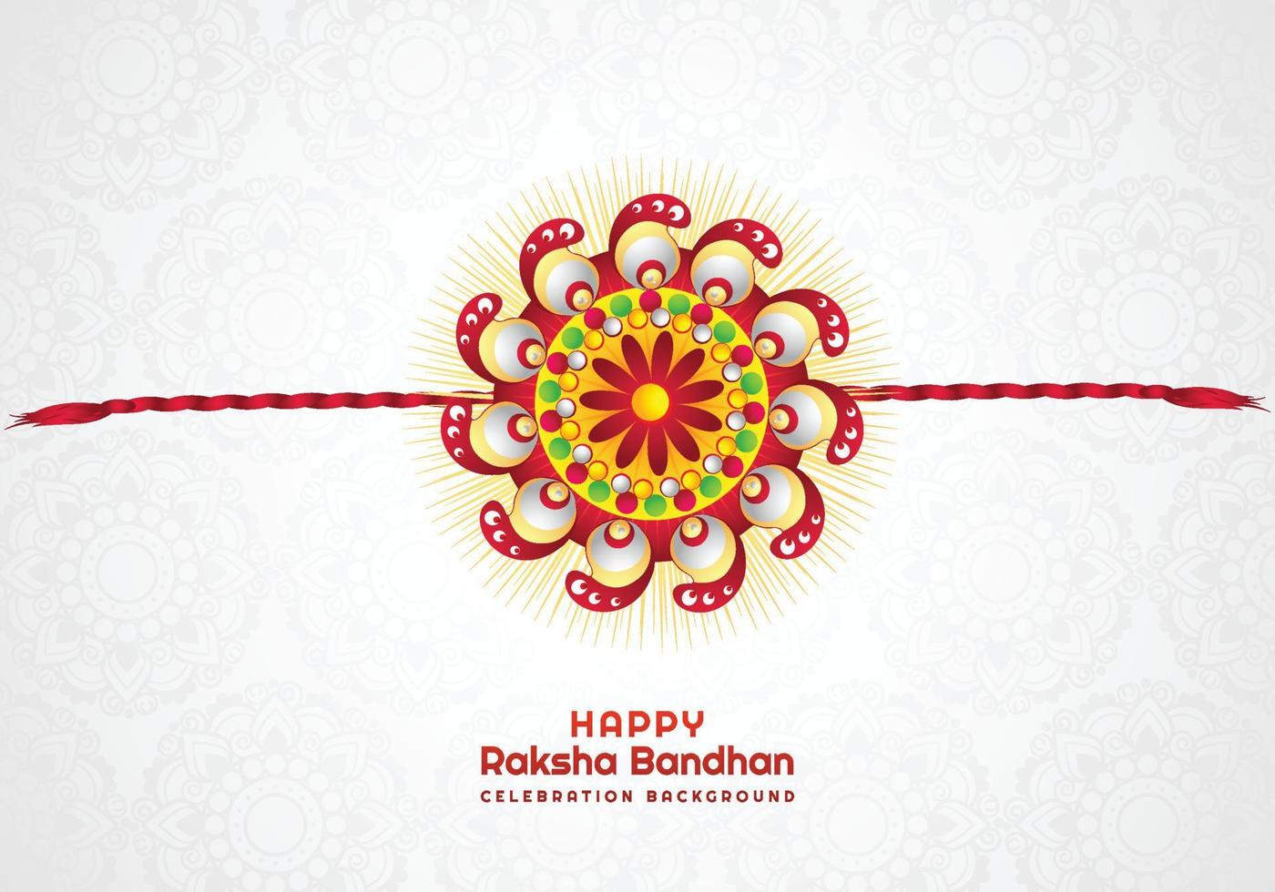 Hindu festival raksha bandhan card background vector