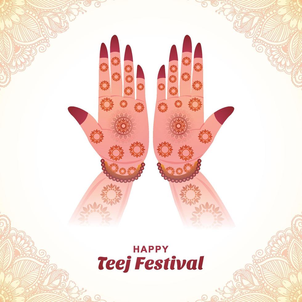 Hariyali teej hindu festival greeting card background vector
