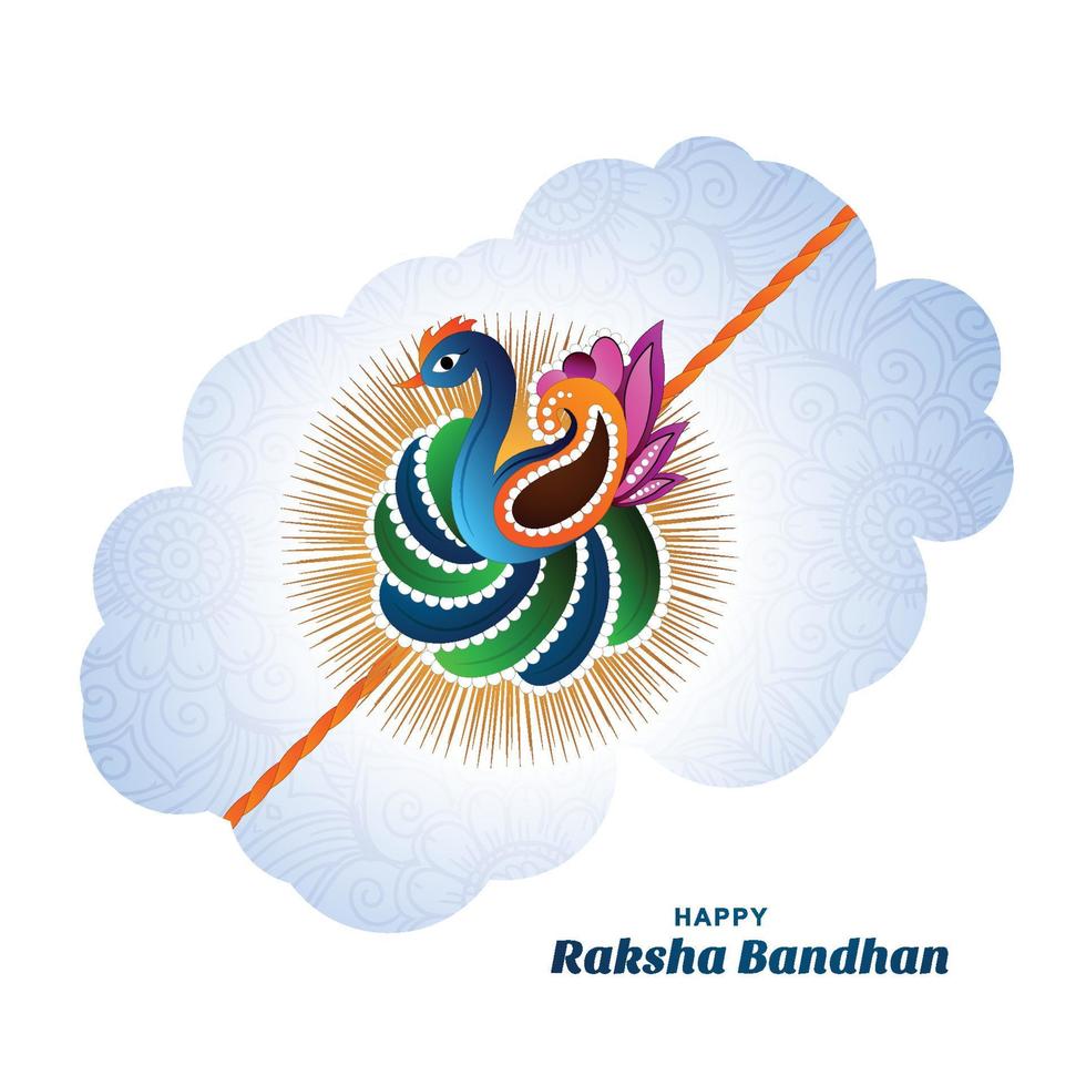 Indian festival of happy raksha bandhan celebration card design vector