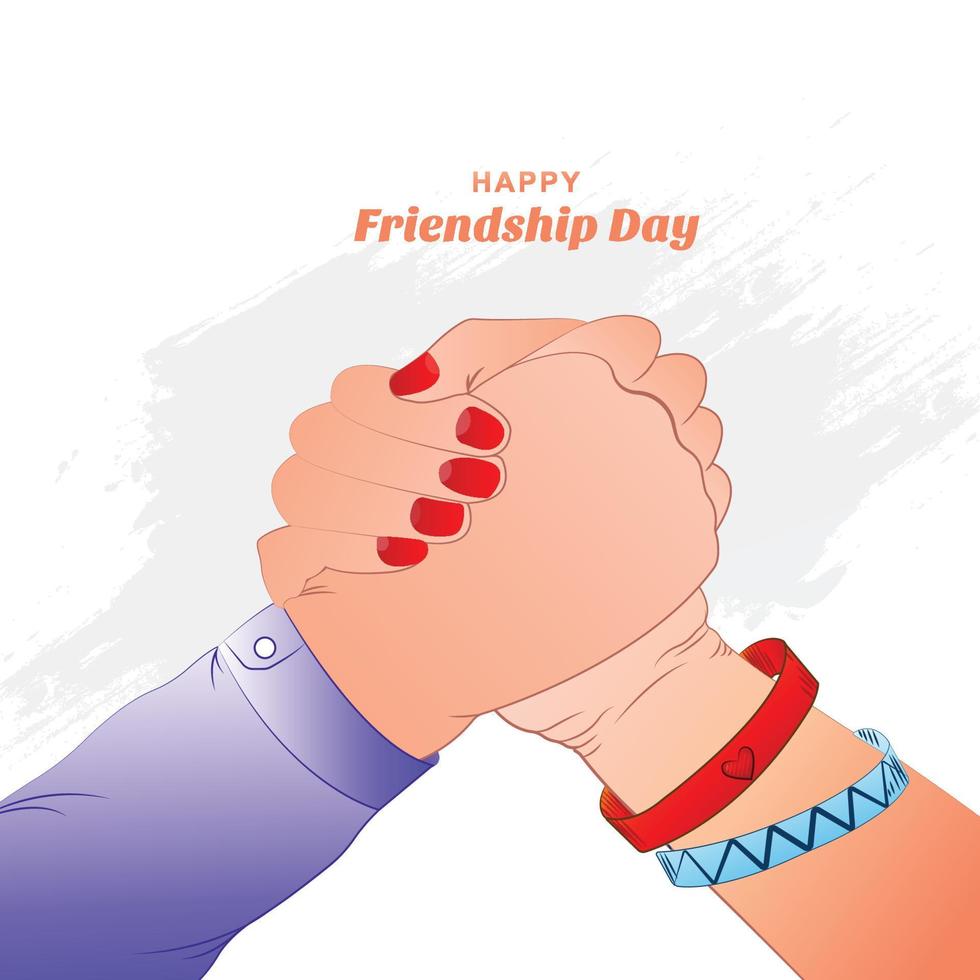 Beautiful card for friendship day with holding promise hand design ...