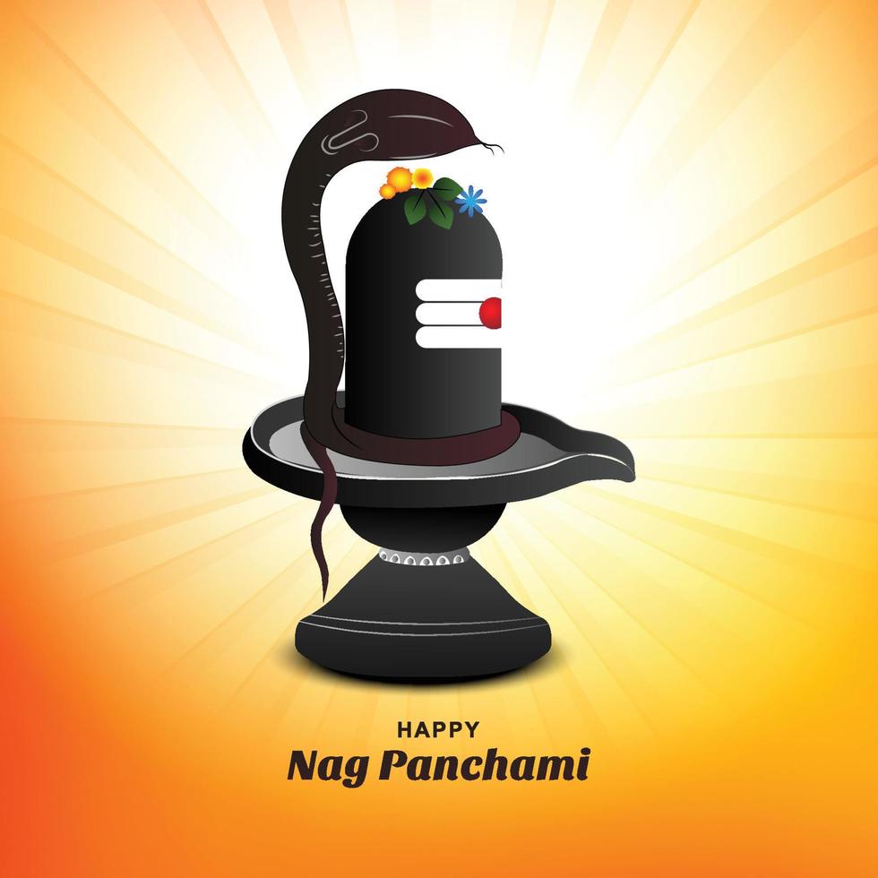 hermosa tarjeta nag panchami en el fondo de la celebración del festival indio vector
